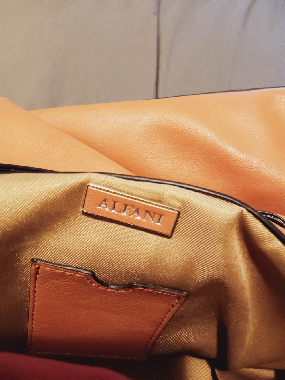 Alfani Colorblock Leather Slouchy Hobo Shoulder Bag | Tangerine Orange & Red